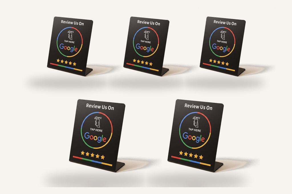 Placa NFC para Reseñas de Google — Packs de 1, 5 o 10 unidades